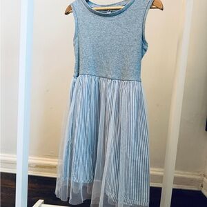 Uniqlo Sleeveless Blue and White Striped Kids Dress